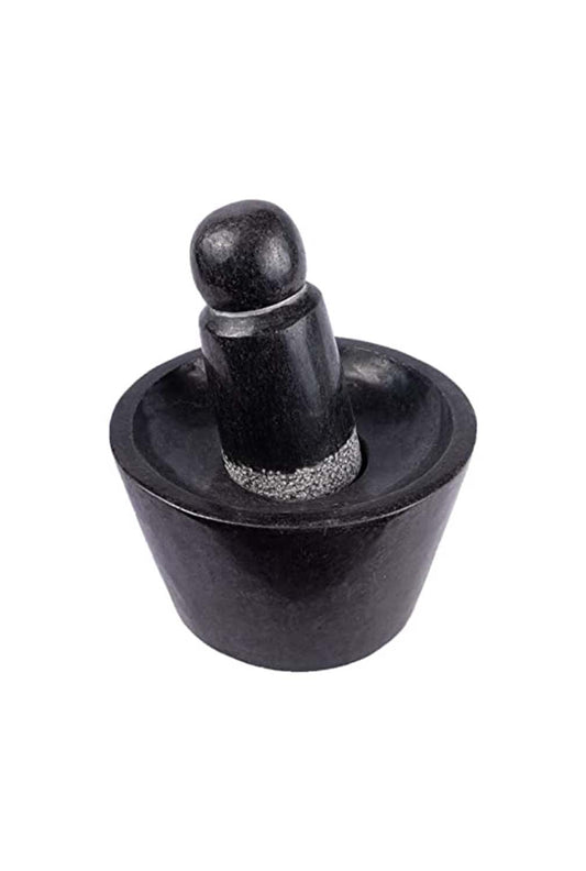 Rubbu rolu Traditional Mortar & Pestle on white background.
